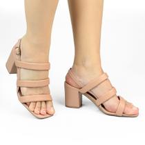 Sandália Salto Bloco De 3 Cores Feminino - StiloMDS Calçados