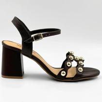 Sandália Salto Bloco Feminina Couro Bottero - Café/Marrom Sandália Salto Bloco Feminina Couro Bottero - Café/Marrom