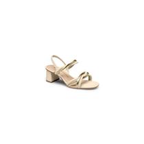 Sandalia Salto Bloco Feminina Dakota TULE/CHAMPAGNE
