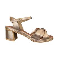 Sandália Salto Bloco Festas Metalizada Piccadilly Conforto