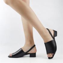 Sandália Salto Bloco Metalizada