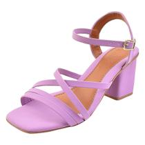 Sandália Salto Bloco Quadrado Donna Santa Tiras Finas Cruzadas 42.003 Sandália Salto Bloco Quadrado Donna Santa Tiras Finas Cruzadas 42.003
