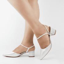 Sandália Salto Bloco Slingback Sandália Salto Bloco Slingback