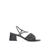 Sandália Salto Bloco Tela Primavera Sandália Salto Bloco Tela Primavera