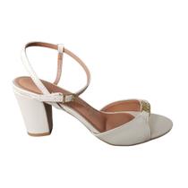 Sandalia Salto Bloco Tira Abotoar Fechado Lado Vizzano Conforto 6262.1031