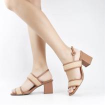 Sandália Salto Bloco Trama