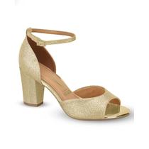 Sandália Salto Bloco Vizzano Feminina 626240626594 - Dourado