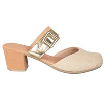 Sandalia Salto Fechado Feminino Grosso Plataforma