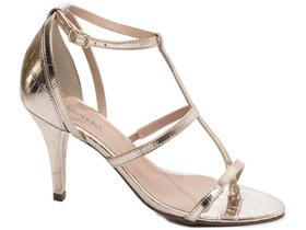 Sandália Salto Fino Ato Numeração Especial Grande Metalizado Dourado Amarelo Arrasadora