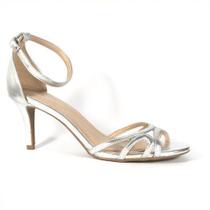 Sandália Salto Fino Prata