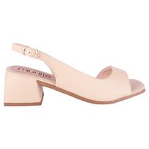 Sandália Salto Geometrico Peep Toe Slingback Bico Quadrado