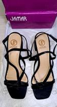 Sandalia salto glossy preto jamar