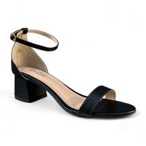 Sandalia Salto Grosso Baixo 5cm Bico Redondo Feminina Comfort - Gisele Sandalia Salto Grosso Baixo 5cm Bico Redondo Feminina Comfort - Gisele