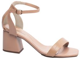 Sandália Salto Grosso Baixo Bco Numeração Especial Grande Arrasadora