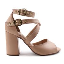 Sandália Salto Grosso Confortável Feminina P114