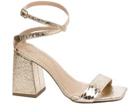 Sandália Salto Grosso Feminina Metal Dourado Amarelo Torricella Sandália Salto Grosso Feminina Metal Dourado Amarelo Torricella