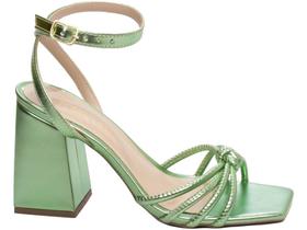 Sandália Salto Grosso Feminina Metalizado Verde Torricella Sandália Salto Grosso Feminina Metalizado Verde Torricella