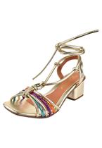 Sandália Salto Grosso Rosa Chic Calçados Feminino Salto Baixo Bloco Amarração Bico Quadrado Dourado Sandália Salto Grosso Rosa Chic Calçados Feminino Salto Baixo Bloco Amarração Bico Quadrado Dourado