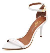 Sandália Salto Médio Bico Folha Cristal Casamento Sandália Salto Médio Bico Folha Cristal Casamento