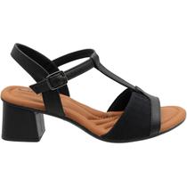Sandália Salto Médio Campesí Fivela Tira Larga Feminina