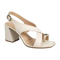 Sandalia Salto Médio Grosso Tira Cruzada Feminino Dakota Creme 34 Sandalia Salto Médio Grosso Tira Cruzada Feminino Dakota Creme 34