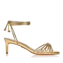 Sandalia salto medio metal dourado uza a23b956a0003