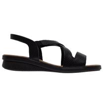Sandália Salto Plataforma Couro Feminina Usaflex AE2034001 Preto