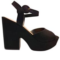 Sandália Salto Quadrado Nobuck Via Scarpa