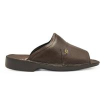 Sandália Samello Satiê Couro Legítimo Marrom Café Chinelo Masculino Tradicional