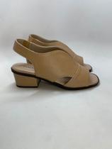 Sandália Sandal Boot Judite Bege Confort em couro