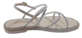 Sandalia Santinelli Com Strass Off White 1562006