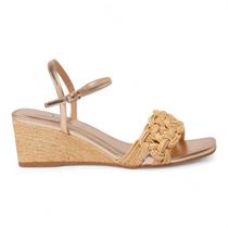 Sandália Sapato da Corte Anabela Baixa Palha Trançada Sandália Sapato da Corte Anabela Baixa Palha Trançada