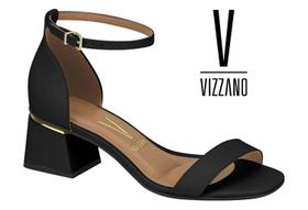 Sandália sapato feminino Salto Baixo Grosso Bloco Tira Única Vizzano 6428.104