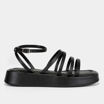 Sandália Shoestock Flatform Monocolor Tiras Feminina