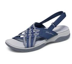 Sandália Skechers ARCHFIT Reggae Sport-Hometown feminina azul/cinza