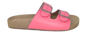 Sandalia Slide Feminina Aine Em Couro - Tamanhos Grandes - Rosa