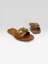 Sandália Slide Feminina Com Pedras Decorativas Marrom Sandália Slide Feminina Com Pedras Decorativas Marrom