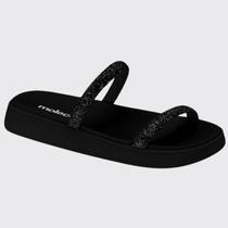 Sandália Slide Feminina Flatform Papete Strass Moleca 5507.100.28373