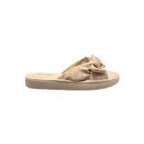 Sandália Slide Feminina Nobuck Ultra Soft Onça Macia Modare Cor:CremeTamanho:36