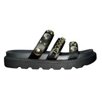 Sandália Slide Flatform Tratorada com Aplique Feminino Vizzano 6510.102 Preto