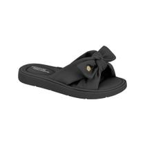 Sandália Slide Modare Feminina Nobuck Ultra Soft Laço Preta