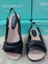 Sandália Slingback Piccadilly Anabela referência Ortopédica Soft Pontilhado 540342