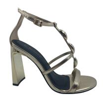 Sandália Social Salto Alto Dourada Bebecê 8620162 - Ouro 38 Sandália Social Salto Alto Dourada Bebecê 8620162 - Ouro 38