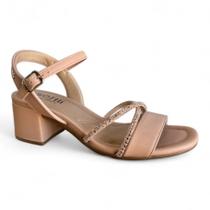 Sandália Softli Feminina Fivela Salto Bloco Confortável