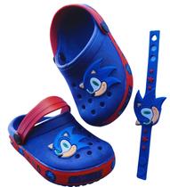 Sandália Sonic babuche infantil para menino chinelo Sonic