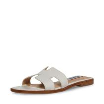 Sandália Steve Madden Hadyn em couro branco, 7,5 EUA Sandália Steve Madden Hadyn em couro branco, 7,5 EUA