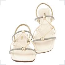 Sandalia Strass Rasteira Feminina Confortavel