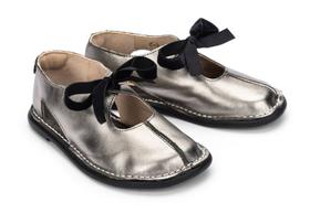 Sandália Tabuleiro Couro Metal - Petit Cheval