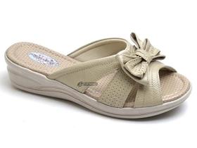 Sandália Tamanco Conforto Anatomico Ortopédica Marfim