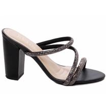 Sandália Tamanco Feminino com Strass TORRCIELLA - 8095A